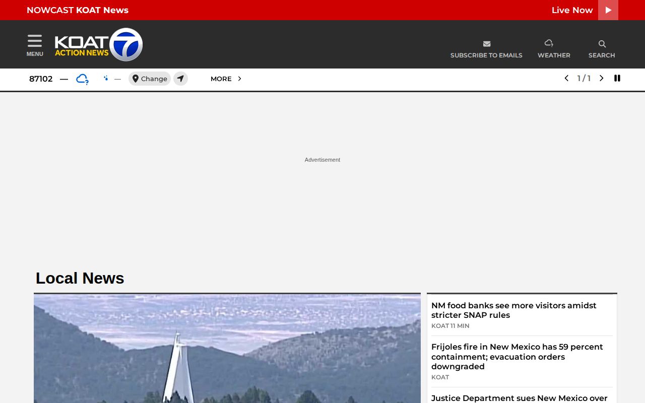 Bernalillo County crime news coverage on the KOAT local-news interface