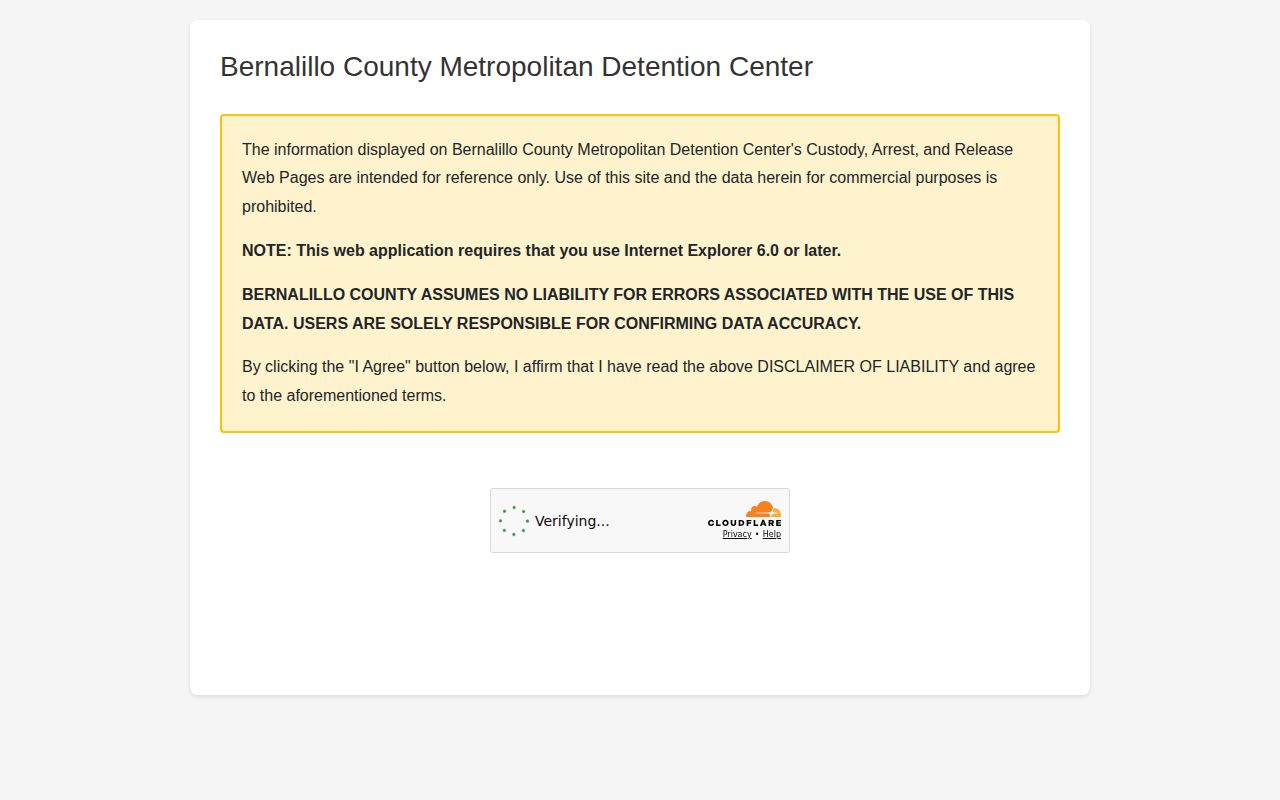 Bernalillo County recent MDC booking record list