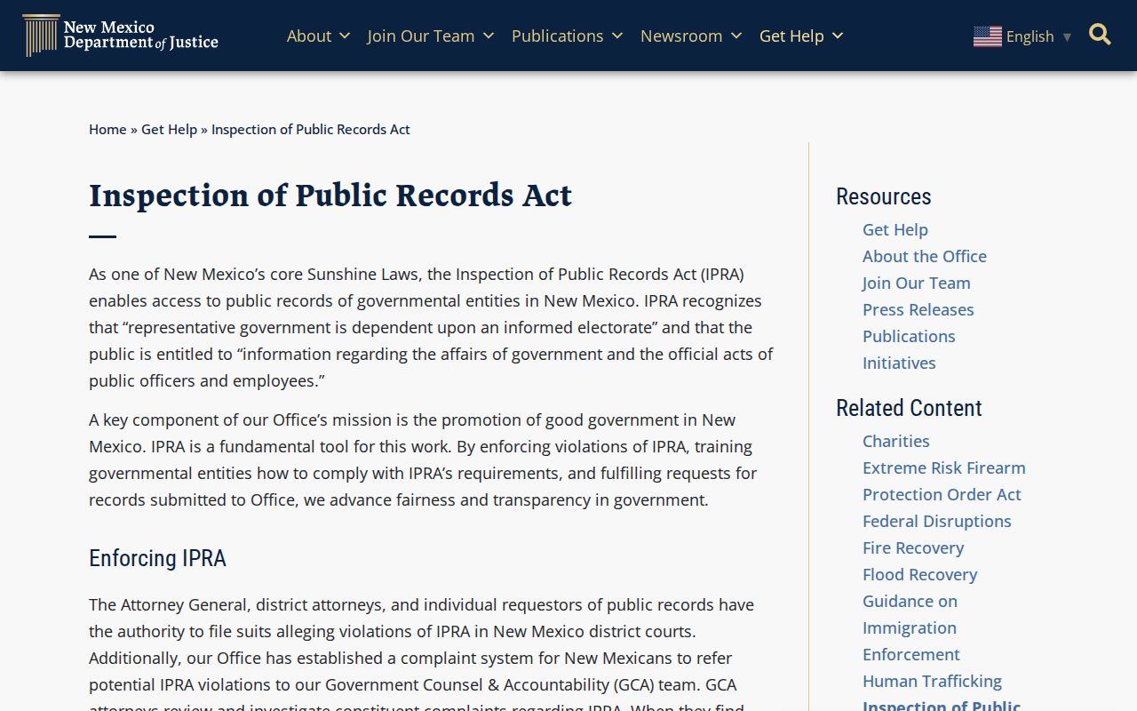 Bernalillo County booking record IPRA guidance